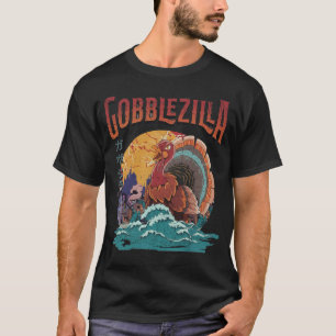 T-shirt Jour de Thanksgiving Gobblezilla Kaiju Monstre