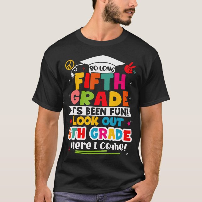 T-shirt Jour dernier De 5E Année Diplômés Garçons (Devant)