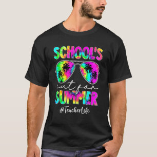 T-shirt Jour Dernier Des Écoles De Tie Dye Pour L'Été