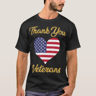 T-shirt Jour Des Anciens Combattants Avec Drapeau Américai