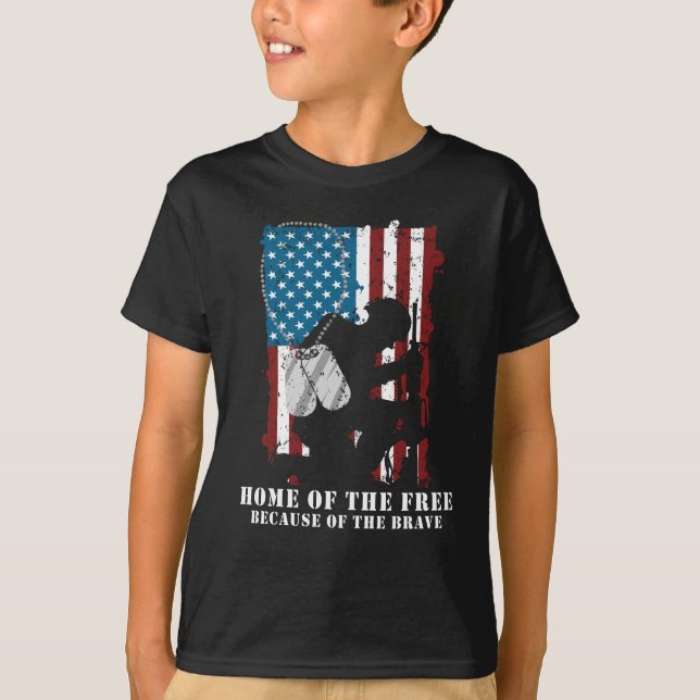 T-shirt Jour des anciens combattants : le drapeau américai (Devant)