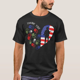 T-shirt Jour des Anciens Combattants Merci American Flag H