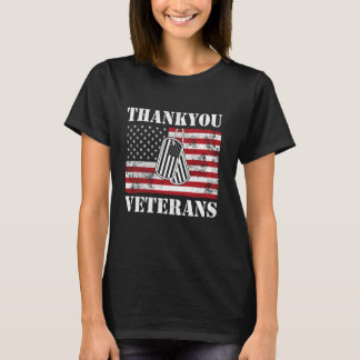 T-shirt Jour des anciens combattants Merci du drapeau amér