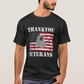 T-shirt Jour des anciens combattants Merci du drapeau amér