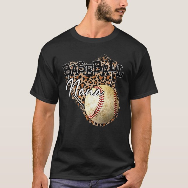 T-shirt Jour des mères du softball Nana Leopard (Devant)