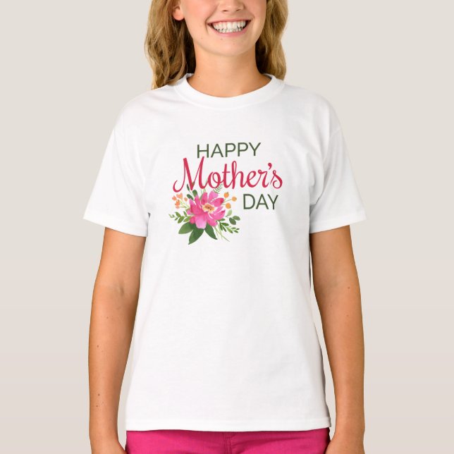 T-shirt Jour des mères florales élégantes | Chemise (Devant)