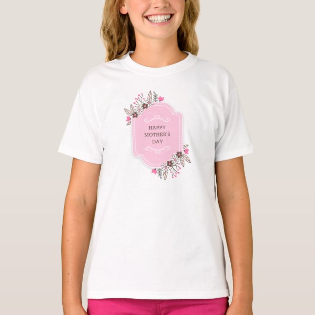 T-shirt Jour des mères florales élégantes | Chemise (Devant)