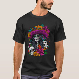 T-shirt Jour des Morts Crâne de Sucre De Los Muertos La Ca