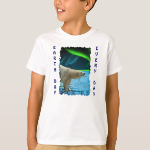 T-shirt Jour des terres Aurora, glace et ours polaire chaq