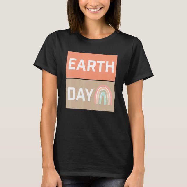 T-shirt Jour des terres Boho Rainbow Hippie en plein air R (Devant)