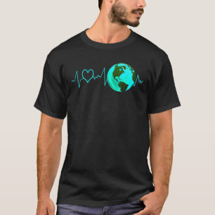 T-shirt Jour des terres Cadeau Heartbeat Recyclage du chan