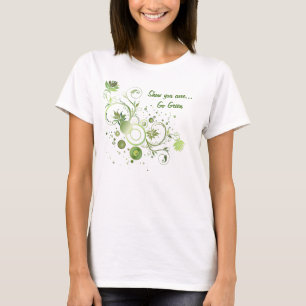 T-shirt Jour des terres de Devenez écolo Abstrait à floral