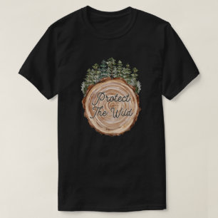 T-shirt Jour des terres Devis Bois Disque Pins Arbres Envi
