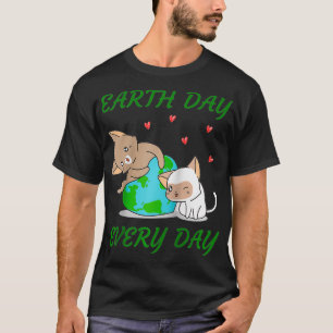 T-shirt Jour des terres drôle 2022 Chats mignon Coeur de l