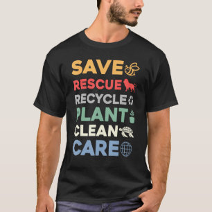 T-shirt Jour des terres Enregistrer secourt Plante Nettoya