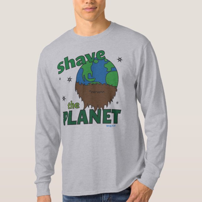 T-shirt Jour des terres Hipster Rasé (Économisez) La Planè (Devant)