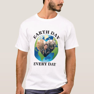 T-shirt Jour des terres photo du coeur de la planète perso