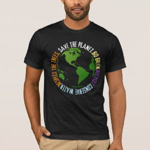 T-shirt Jour des terres Sauvez la planète Devenez écolo