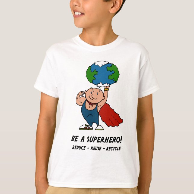 T-shirt jour des terres Superhero (Devant)