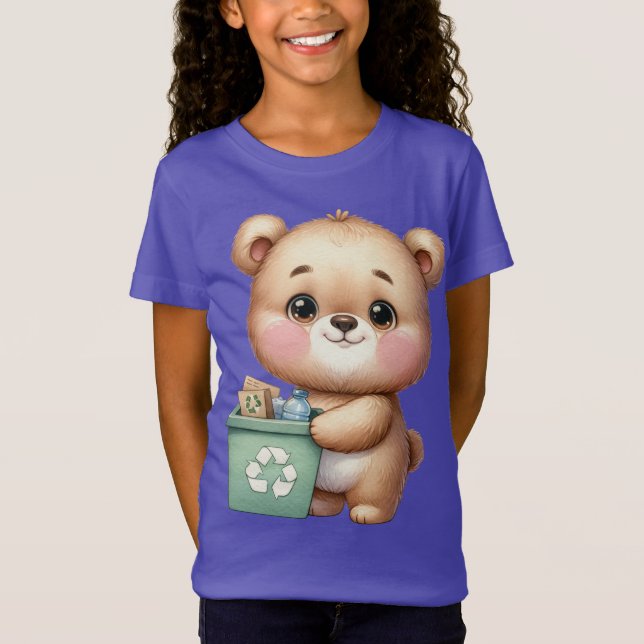 T-Shirt Jour des terres Teddy Bear Recycle Save the Enviro (Devant)