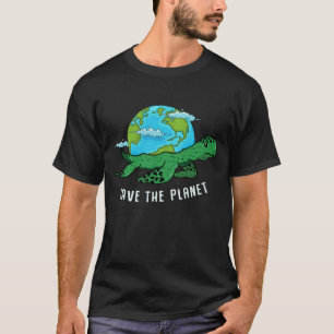 T-shirt jour des terres Tortue Lover Ocean Save Recycle Pl