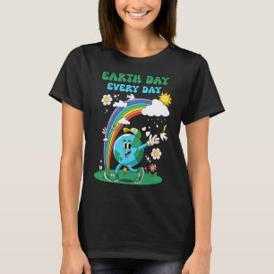 T-shirt Jour des terres Tous Les Jours Rainbow Globe Flowe