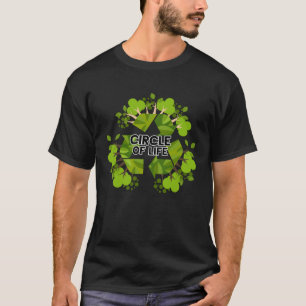T-shirt Jour des terres Vert Cercle De Vie Arbres Avec Rec