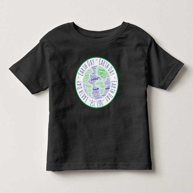T-shirt jour des terres Word Art (Devant)
