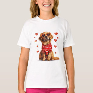 T-shirt Jour des Valentines Chien d'or