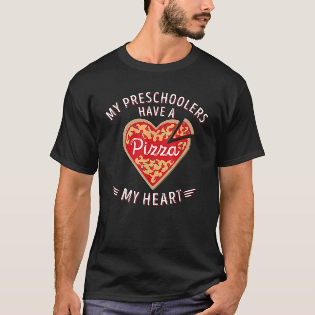 T-shirt Jour des Valentines Enseignant préscolaire Pizza M (Devant)