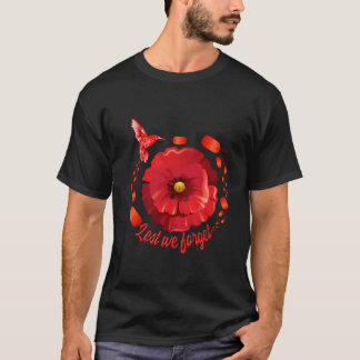 T-shirt Jour des vétérans N'oublions jamais Fleur de pavot