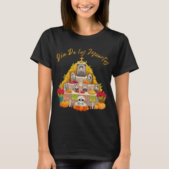 T-shirt Jour Dia De Los Muertos De L'Autel Mort (Devant)