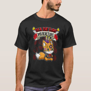 T-shirt Jour Dia De Los Muertos Du Renard Mort
