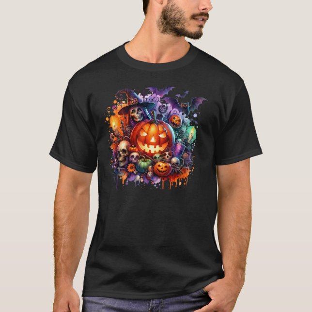 T-shirt jour du citrouille d'halloween (Devant)