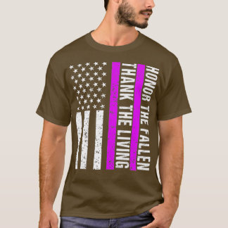 T-shirt Jour du coeur violet Militaire Vétérinaire América
