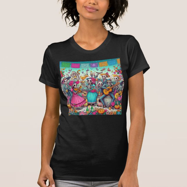 T-shirt Jour du crâne de la fête de la rue Morte Femmes (Devant)