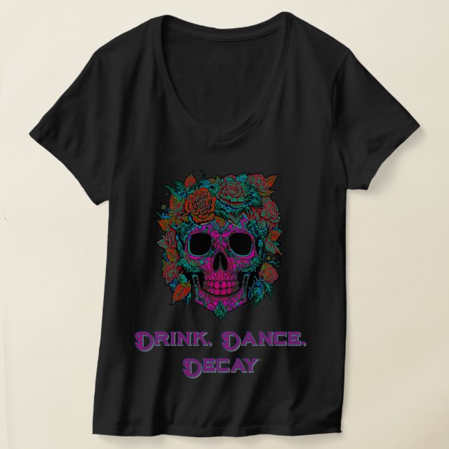 T-shirt Jour du crâne de sucre de l'halloween mort (Poser)