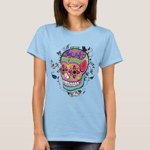 T-shirt Jour du crâne de sucre de l'illustration morte.