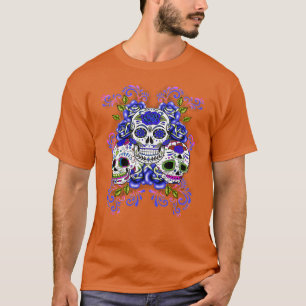 T-shirt Jour du crâne de sucre floral des morts Dia De Mue