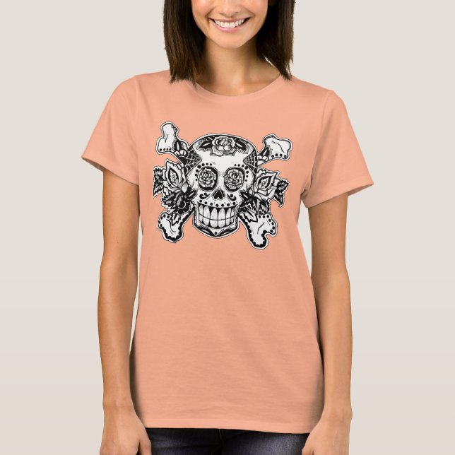 T-shirt Jour du crâne mort et des os croisés (Devant)