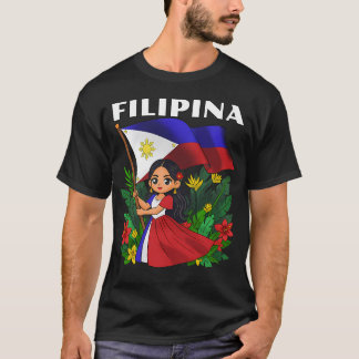 T-shirt Jour du drapeau des Philippines Fille philippine
