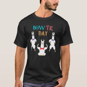 T-shirt Jour du nœud papillon de papa Lama Papa Animal