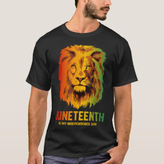 T-shirt Jour du Père Lion du Roi Noir JunetDix Est Mon Ind