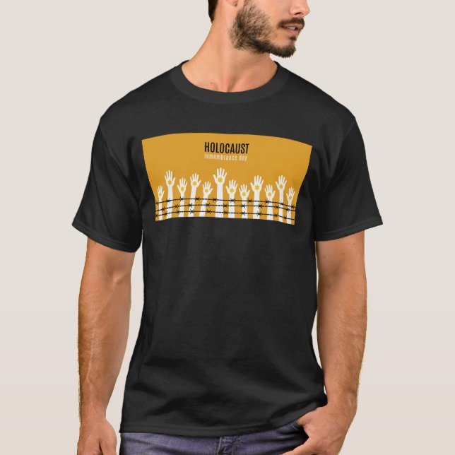 T-shirt Jour du Souvenir de l'Holocauste Mains barbelées (Devant)