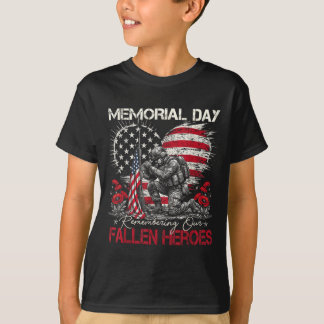 T-shirt Jour du Souvenir Drapeau des Héros Tombés