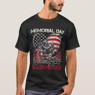 T-shirt Jour du Souvenir Drapeau des Héros Tombés