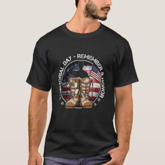 T-shirt Jour du Souvenir Drapeau États-Unis Rappeler Honne