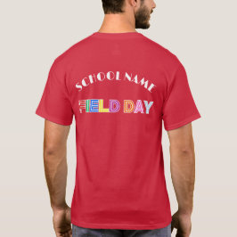 T-shirt Jour du terrain de l'école Couleur rouge Équipe Po
