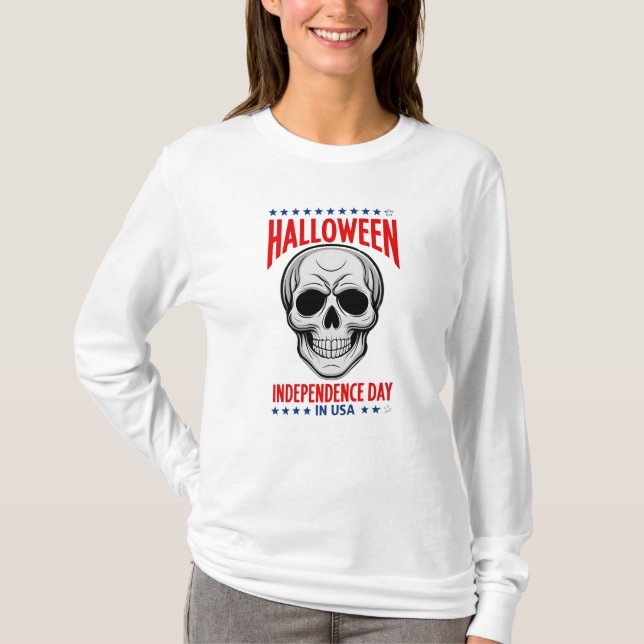 T-shirt Jour éffrayant De L'Indépendance Halloween Aux Eta (Devant)