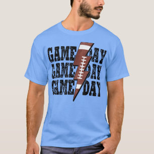 T-shirt Jour Football Saison Éclair Bolt Pied Drôle